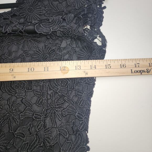 Lulu's Dress Women M Black Cocktail Lace/crochet witchcore romantic Goth Holiday - Picture 8 of 9